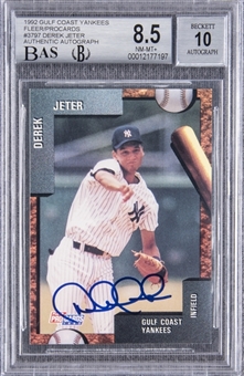 1992 Fleer Procards Gulf Coast Yankees #3797 Derek Jeter Signed Card – BGS NM-MT+ 8.5/BGS 10